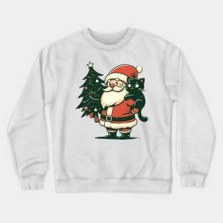 Santa and his cat cute Christmas Crewneck Sweatshirt